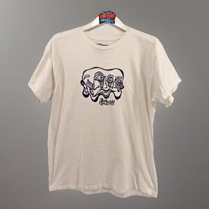 Pharmacy Boardshop T-Shirt Size L White Skate Streetwear Melted Face Graphic